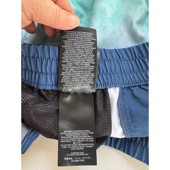 Hurley Shorts Mens Medium Blue Green Phantom Swim Trunks Ombre Surd Water Sports - Picture 10 of 16